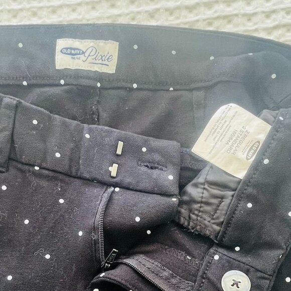 Old Navy Pixie Cotton Blend Black Pants Sz 2 R - Picture 5 of 6